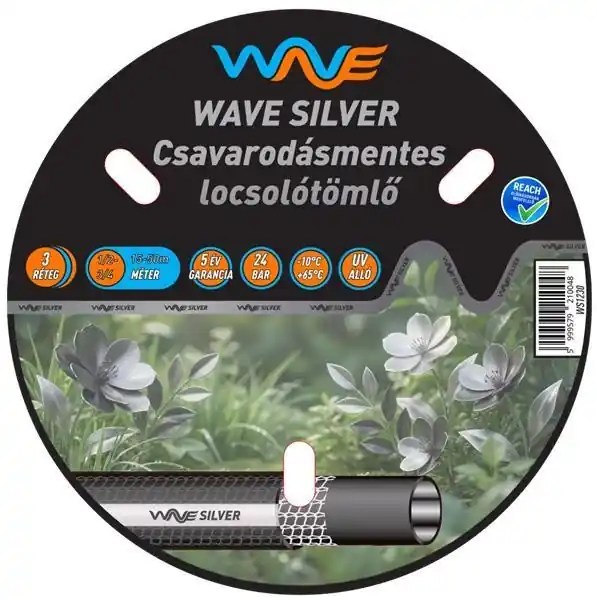 Legkelendőbb WAVE SILVER 3 rétegű szöveterősítésű csavarodásmentes kerti locsolótömlő, 3/4" 30m (WS3430) (TFA)