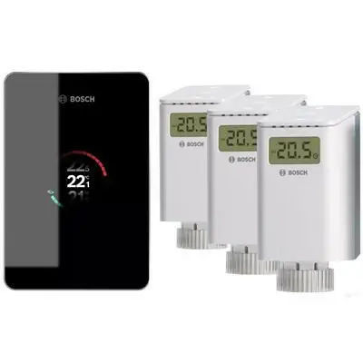 Bosch EasyControl Set CT 200 fekete, okostermosztát és 3db rádióvezérelt radiátor termosztátfej (7736701394) Csak ma