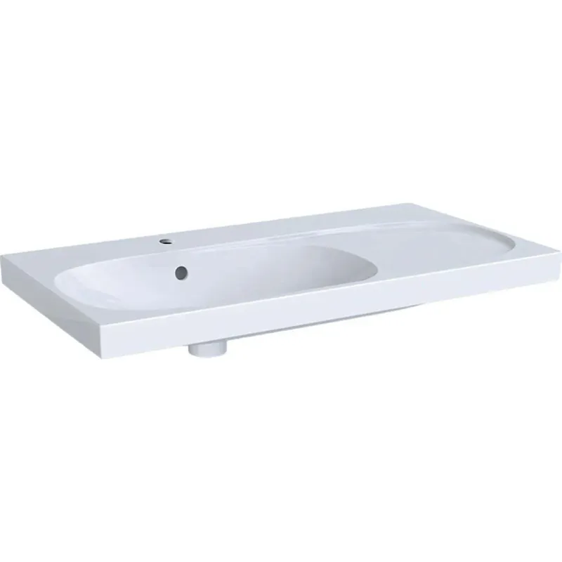 Geberit Acanto mosdó pakolófelülettel jobb oldalon, 90x16.8x48.2cm, csaplyuk középen, túlfolyóval (500.625.01.2) Rendeld meg most