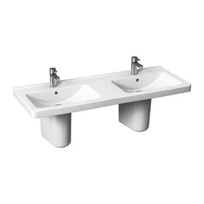 Gyors szállítás Jika Cubito 130 dupla mosdó, 1 csaplyukkal középen, Jikaperla, fehér, 130x48,5x16,5 cm ( H8144201001041 )