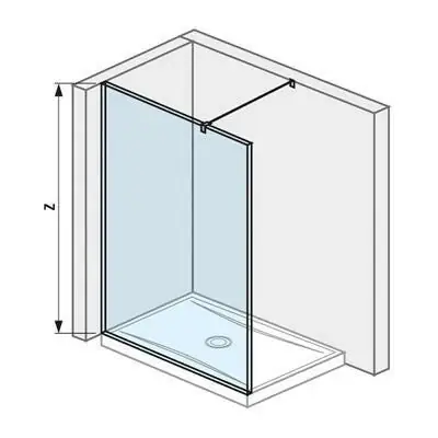 Jika Cubito Pure 130 üvegfal oldalfalhoz, rögzítő profillal és támasszal, 128,4x200 cm (H2674240026681) Azonnal elérhető