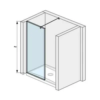Jika Cubito Pure 100 zuhanyfal, oldalfalhoz, profillal és támasszal, 98,4x200 cm (H2694280026681) Legkelendőbb