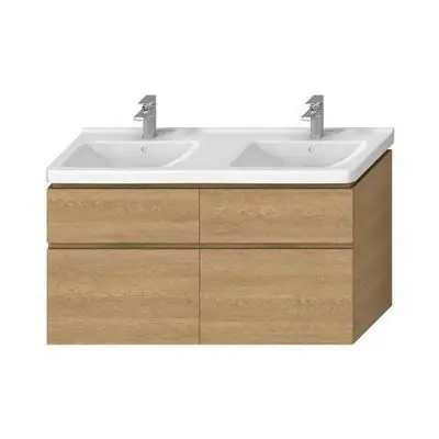 Jika Cubito-N alsószekrény 130 cm-es kézmosóhoz, 4 fiókkal, tölgy, 128x46,7x48 cm ( H40J4274025191 ) Vásárlói kedvenc