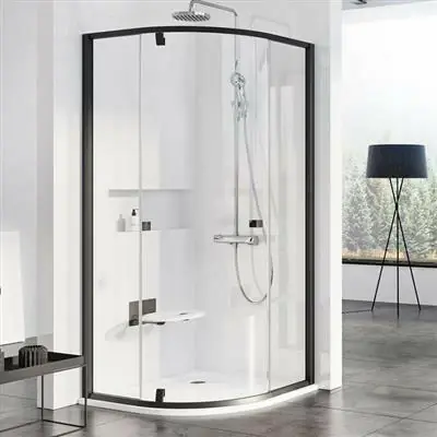 Csak ma Ravak PSKK3-80 zuhanykabin, fekete +Transparent ( 37644300Z1 )