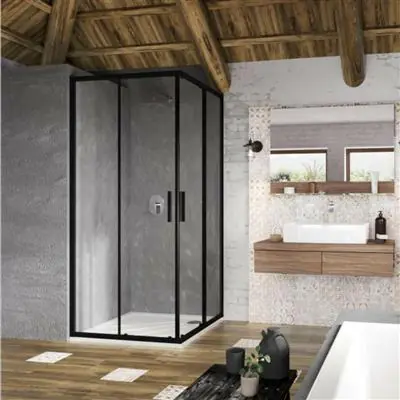 Prémium Ravak BLSRV2-80 zuhanykabin, fekete +Transparent (X1LM40300Z1)