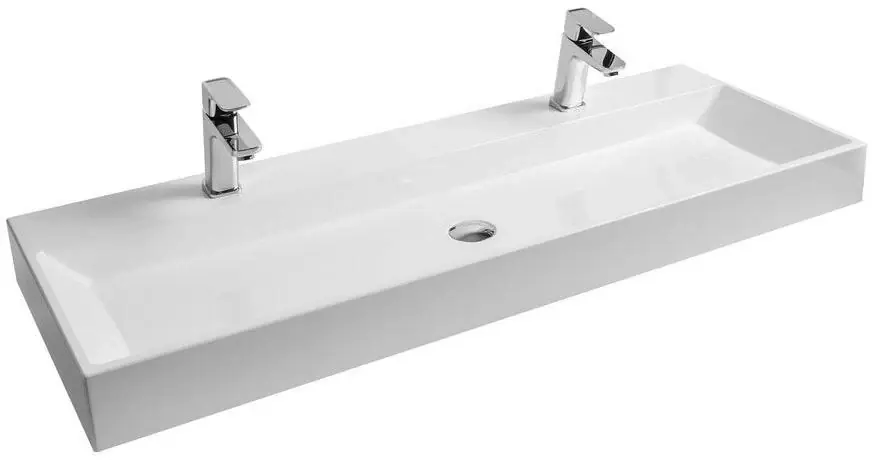 Újdonság Ravak Natural mosdó 120x49 dupla fehér túlfolyó nélkül ( XJO01212000 )