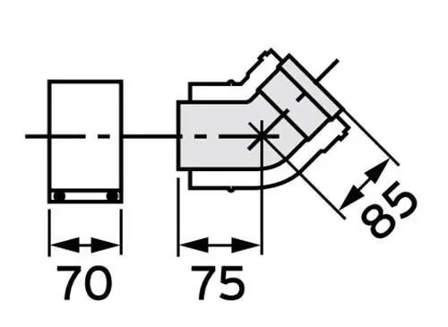 Legkelendőbb VAILLANT 80/125 PP könyök 45° /2db/ (303211)