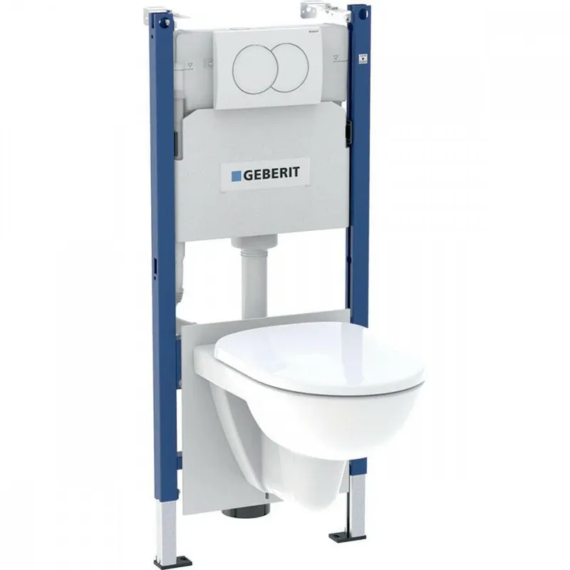 Geberit Duofix Basic WC-tartály csomag, Delta01 fehér nyomólappal és Selnova wc-vel és ülőkével Végkiárusítás