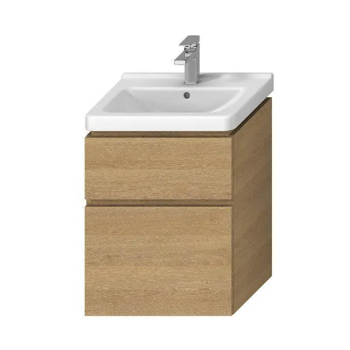 Outlet Jika Cubito-N alsószekrény 55 cm-es kézmosóhoz, 2 fiókkal, tölgy, 54x39,9x68,3 cm