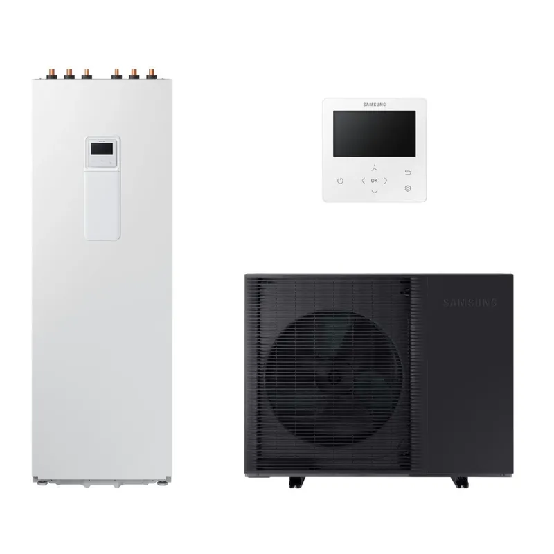 Gyors szállítás Samsung Mono ClimateHub HT Quiet R32 hőszivattyú 14 kW + 200l-es tartály + vezetékes szabályzó, 1 fázis (MCHQ-R32-14-1-1)