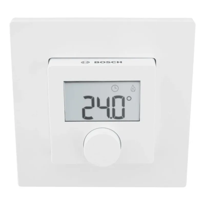 Szezonális akció Bosch CR11 szobatermosztát, vezetékes, mechanikus, LCD kijelzővel, beépített páratartalom érzékelő (7738112963)