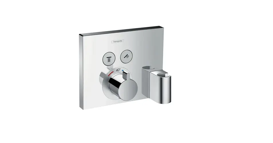 Végkiárusítás HANSGROHE ShowerSelect termosztát falsík alatti szereléshez, 2 fogyasztóhoz Fixfittel és Porter zuhanytartóval