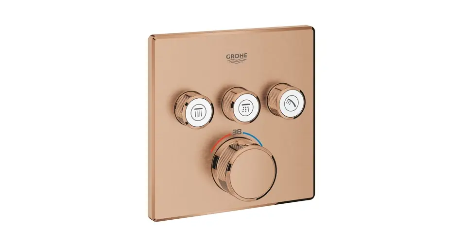 GROHE Grohtherm SmartControl termosztát falsík mögötti telepítéshez, 3 fogyasztóra, brushed warm sunset Népszerű