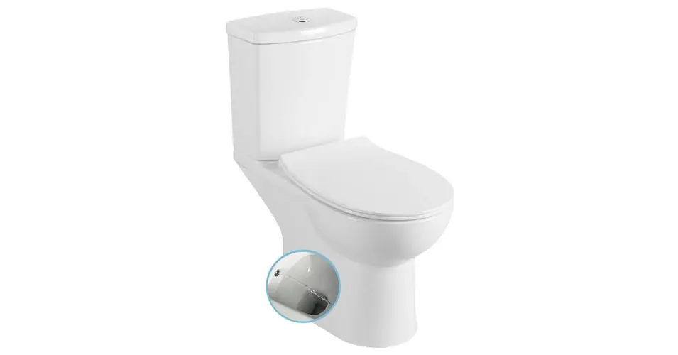 Vedd meg online SAPHO Kairo álló kombi WC, hátsó kifolyású, tartállyal, bidézuhannyal, 36×67 cm, króm duálgombos öblítőmechanikával