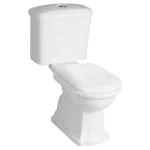 Kihagyhatatlan ajánlat KERASAN Retro kombi WC, alsó kifolyású, tartállyal, öblítőmechanikával, ülőke nélkül, fehér/bronz