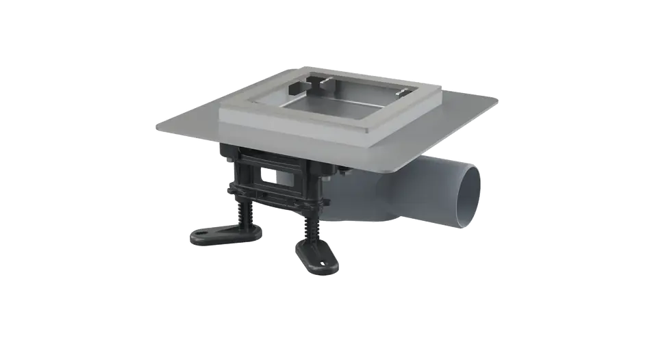ALCA APV120 rozsdamentes padlóösszefolyó alacsony 130×130 mm vízszintes, rács nélkül, vizes bűzzár Vásárlói kedvenc