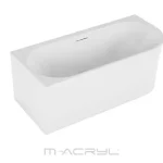 Korlátozott ajánlat M-ACRYL Balance különleges akril kád, fehér előlappal + matt fekete lefolyó