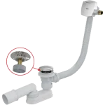Exkluzív ajánlat ALCA CLICK/CLACK kádszifon, feltöltős túlfolyóval, króm, 57 cm