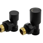 KFA ARMATURA Komfort Pro sarok radiátorszelep szett 1/2", fekete Szuper akció