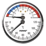 Rendeld meg most Termo-manométer - hátsó csatlakozású, 0-120 °C, 6 bar