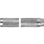 FERRO acélborítású flexibilis bekötőcső vízre (csaptelep bekötőcső) 3/8"×M10×1 rövid véggel 50 cm Azonnali szállítás