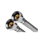 Újdonság INVENA acélborítású flexibilis bekötőcső 1/2"×1/2" BB 35 cm