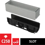 Akció ALCA aszimmetrikus kültéri résfolyóka revíziós résszel 100 mm, horganyzott acélból