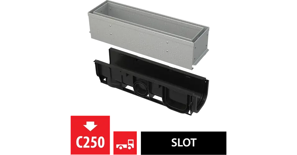 Akció ALCA aszimmetrikus kültéri résfolyóka revíziós résszel 100 mm, horganyzott acélból