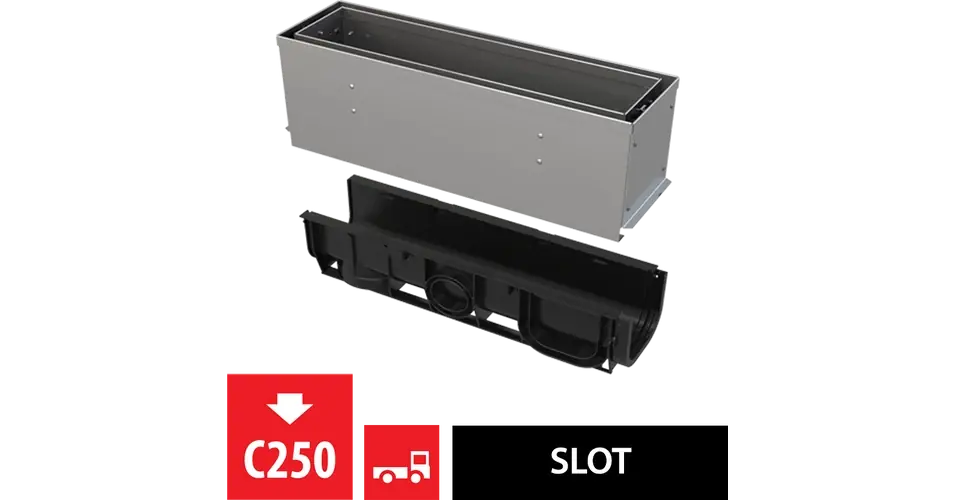 Akció ALCA aszimmetrikus kültéri résfolyóka revíziós résszel 160 mm, rozsdamentes acélból