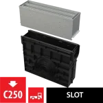 Népszerű ALCA szimmetrikus kültéri réslefolyó revíziós résszel 160 mm, horganyzott acélból