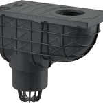 Újdonság ALCA univerzális esővíz elvezető 300×155/110 mm, függőleges, fekete