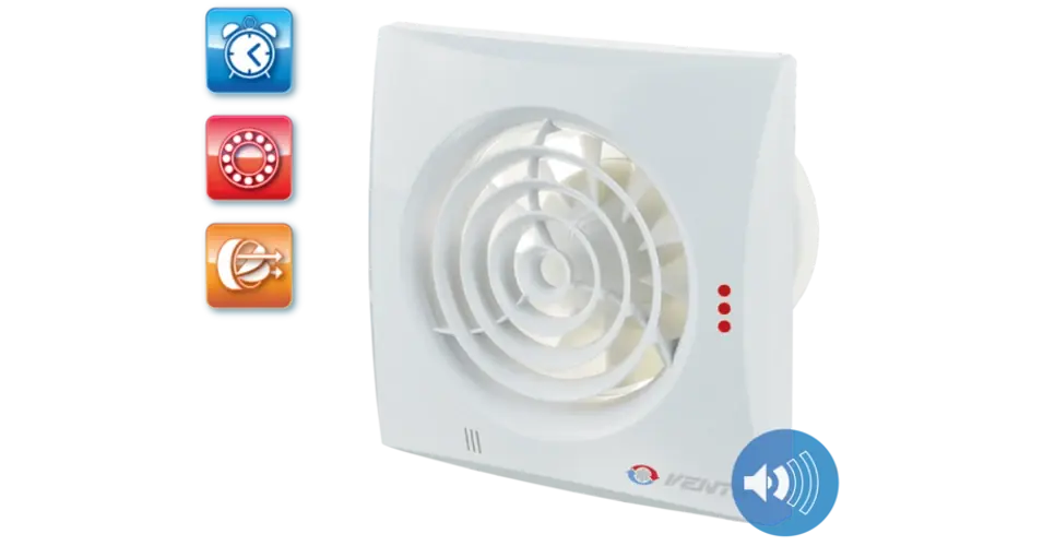 Újdonság VENTS 125 Quiet T ventilátor, időzítős, golyóscsapágyas
