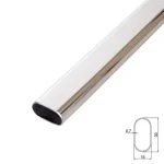 Utolsó esély Fém vállfatartó rúd ovális Króm 980 mm