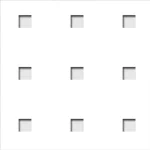 Csak ma Perforált lemez Laccato-Hdf Quadro 11-45 perforációval 101 fehér 1400x510x3mm