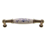 Szezonális akció Fogantyú M01-01-25-04 96 Antik bronz-kék virág porcelán