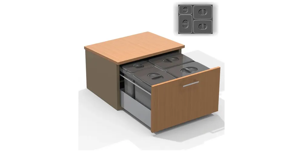 Expressz kézbesítés EKOTECH - Beépíthető hulladékgyűjtő JAZZ 60 - 3x12 liter+1x5 liter