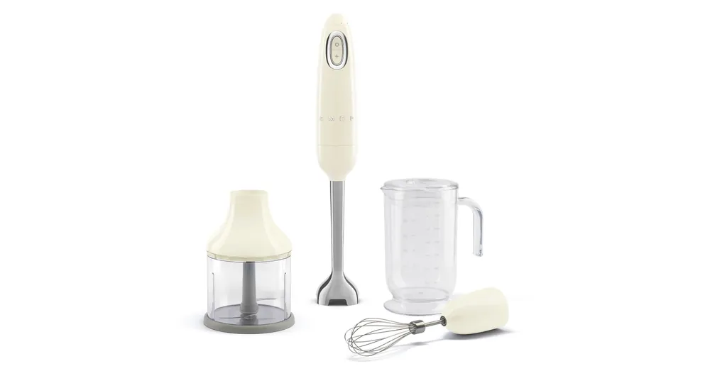 Árengedmény SMEG BOTMIXER SZETT, retro, bézs, tartalma: botmixer, keverőedény, habverő, aprító