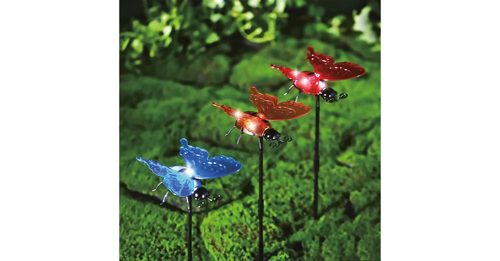 Vedd meg online Szolár lámpa - leszúrható / függeszthető - pillangó - többféle - 12 x 6 x 21,5 cm - 4 LED