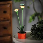 Szolár színes virág - 8 x 8 x 32 cm - 10 melegfehér LED - piros Biztonságos fizetés