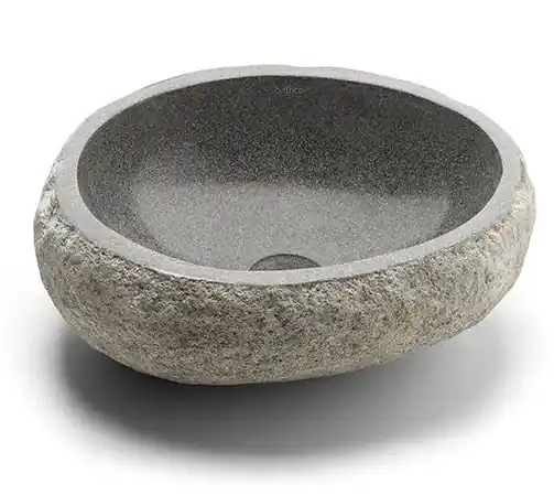 Korlátozott ajánlat Mosdó, Bathco Manaos, kerek kőmosdó, pultra ültethető, 40*50*15 cm I.o.
