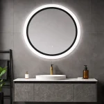 Inspiro Design Sole Smart, kör alakú tükör, keretvilágítással, szálcsiszolt fém kerettel, 25W, 70x70 cm Árcsökkenés