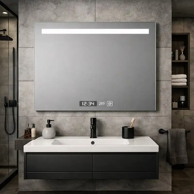 Azonnal elérhető Inspiro Design Nivano Smart, szögletes okos tükör, felső világítással, 25W, 100x60 cm