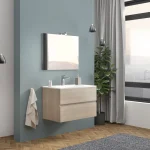 Legnépszerűbb S-Due, Easy fürdőszoba bútor 80 cm, tükör 80x60 cm, világítás, tölgy, 81x117x46 cm EASY80/RF