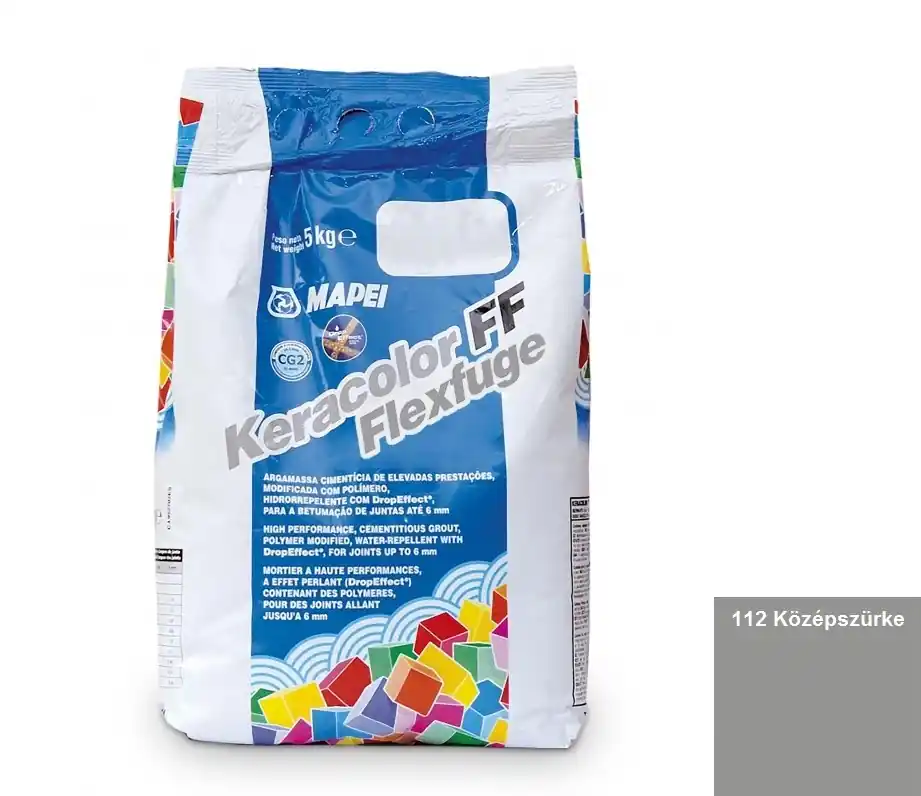 Korlátozott ajánlat Fugázó, Mapei, Keracolor FF Flex Nr.112 Középszürke, 5 kg