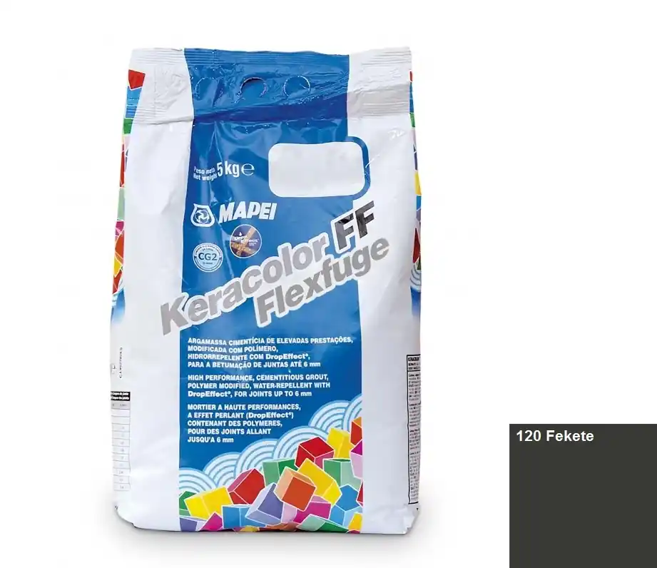 Fugázó, Mapei, Keracolor FF Flex Nr.120 Fekete, 5 kg Biztonságos fizetés