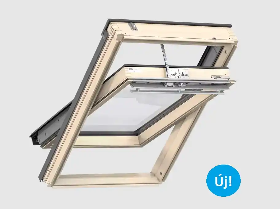 Végkiárusítás Velux, Napelemes tetőablak GLL MK08 106430, készre lakkozott fa, 78x140 cm