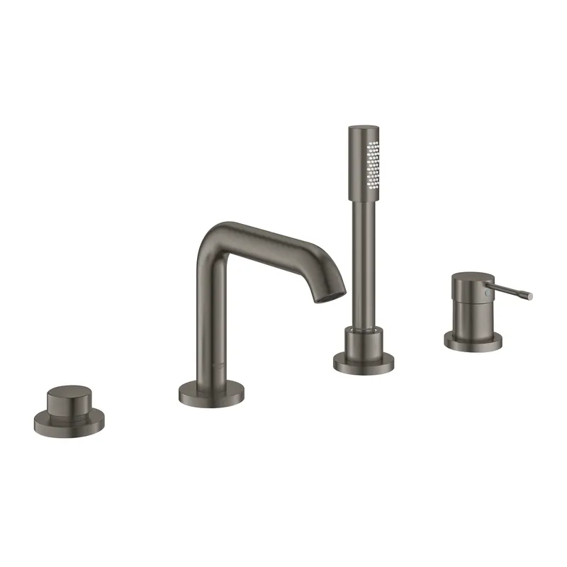 Kihagyhatatlan ajánlat Grohe Essence 4-lyukas kádperemre szerelhető kádtöltő zuhanyszettel, brushed hard graphite, 19578AL1