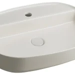 Exkluzív ajánlat Mosdó, Sapho, Infinity Oval 10NF65060-2K, csaplyukkal, elefántcsont színű, 60 cm