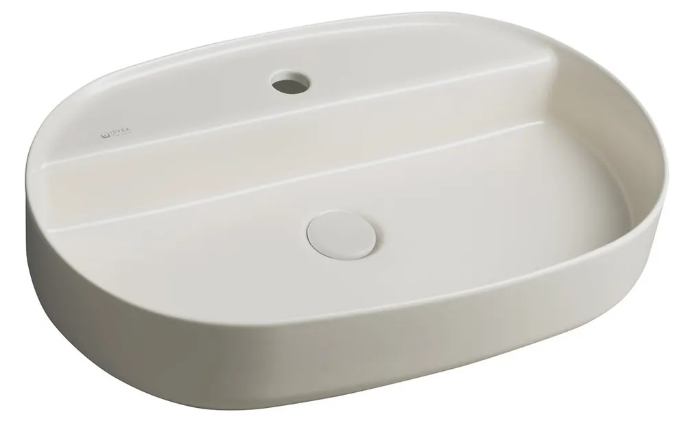 Exkluzív ajánlat Mosdó, Sapho, Infinity Oval 10NF65060-2K, csaplyukkal, elefántcsont színű, 60 cm