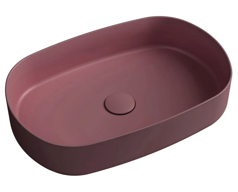 Biztonságos vásárlás Mosdó, Sapho, Infinity Oval 10NF65055-2R, csaplyuk nélkül, gesztenyevörös színű, 55 cm